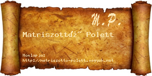 Matriszottó Polett névjegykártya